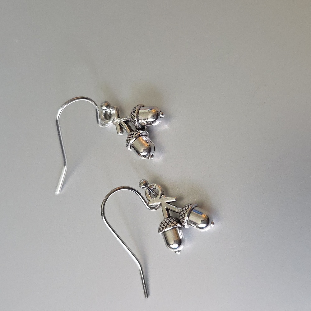 𝅺  Acorn Earrings 925  French Hook Posts